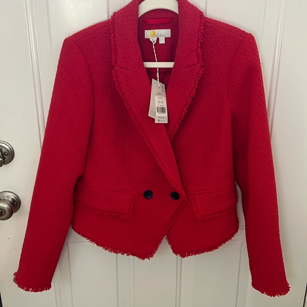 Boden Red Textured Blazer.  NWT. Size 8. Beautiful Blazer